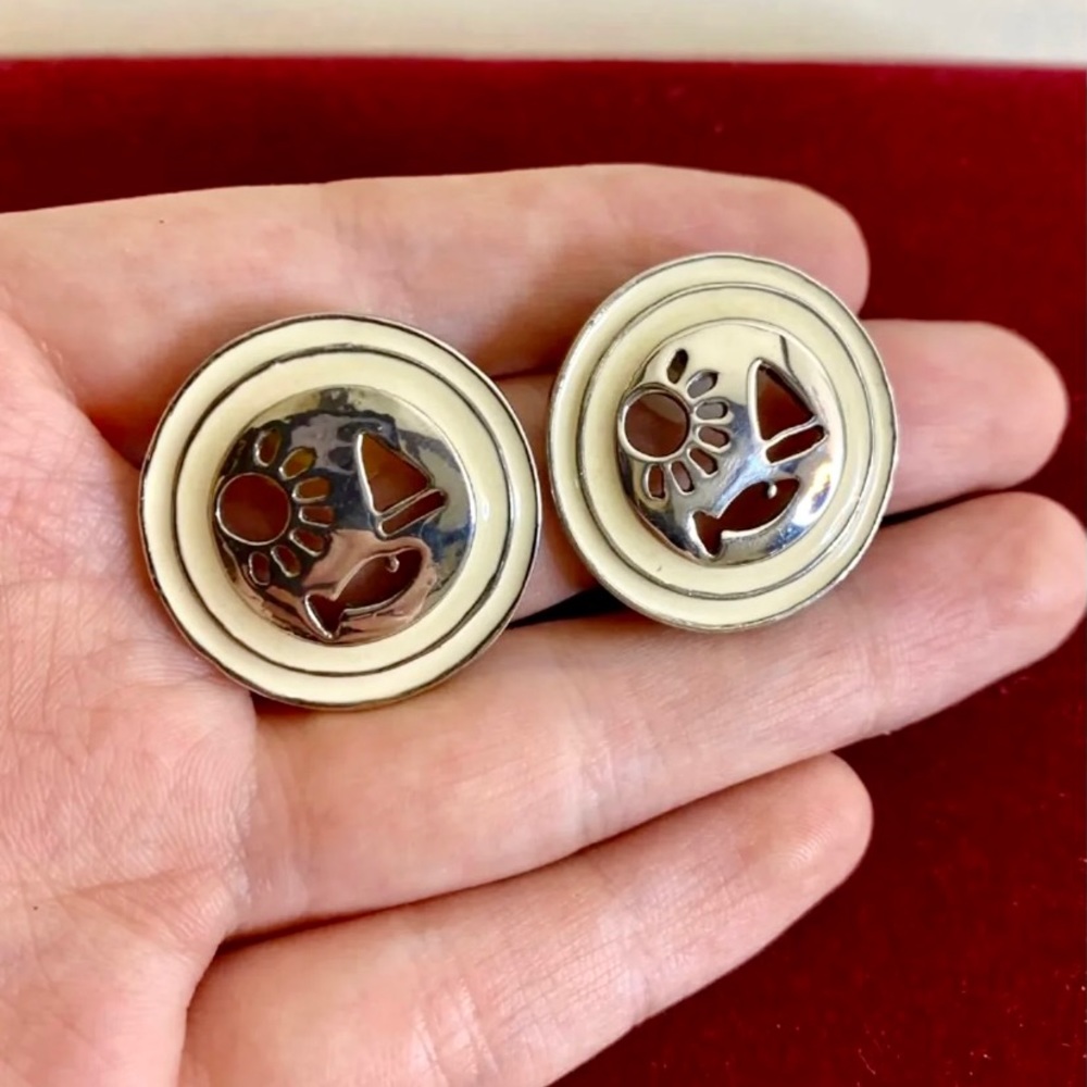 Retro Enamel Nautical Beach Earrings